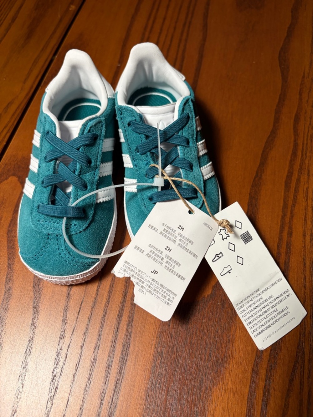 adidas Gazelle Suede Sneaker in Teal and White